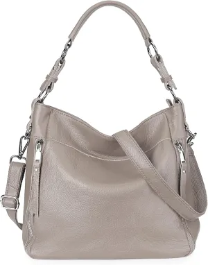YALUXE Genuine Leather Shoulder Bags Stylish Hobo Handbags Purses Crossbody Bags for Women