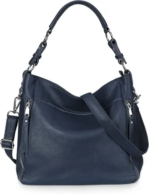 YALUXE Genuine Leather Shoulder Bags Stylish Hobo Handbags Purses Crossbody Bags for Women