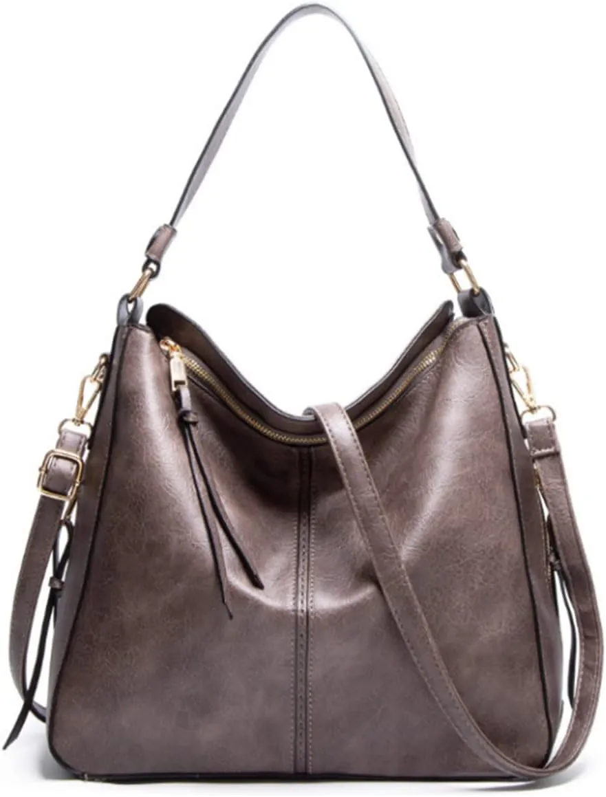 YAQUNICER Women Classic Tote Bag Tassel Pendant Shoulder Bags PU Crossbody Purse