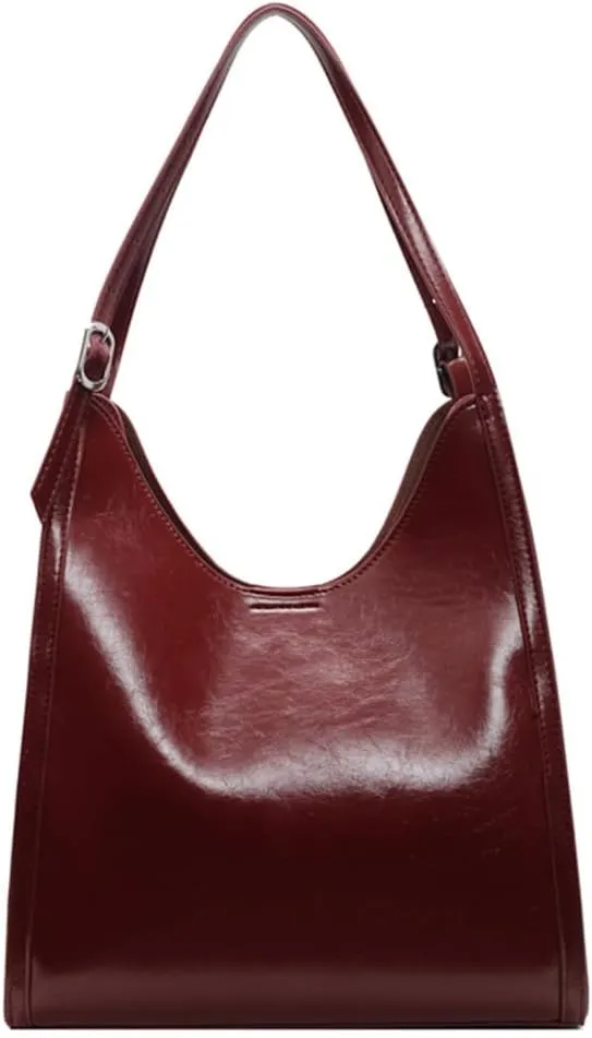 YFGBCX Leather Hobo Bags for Women, Vegan Leather Tote Bag Slouchy Shoulder Bag Bucket Bag Can Stand Upright