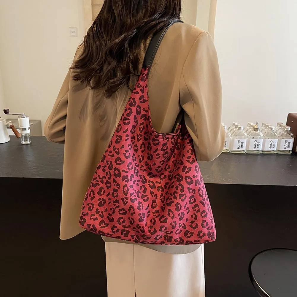 YFGBCX Leopard Tote Bag for Women Cheetah Purse Brown Vintage Hobo Bag Large Capacity Work Tote Bag