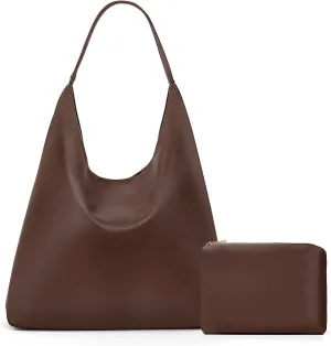 YFGBCX Slouchy Hobo Tote Bags for Women - Faux Leather Work & College Tote Handbags with Small Pouch