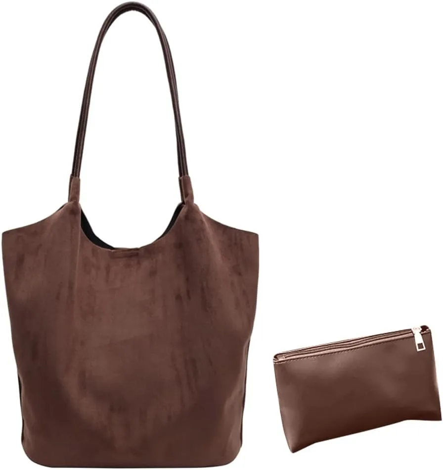 YFGBCX Suede Tote Bags for Women - Slouchy Hobo Handbag for Office & Work - Fall Season