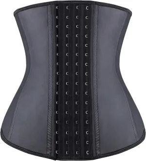 YIANNA Waist Trainer for Women Latex Underbust Waist Corsets Cincher Hourglass Body Shaper 4 Hooks