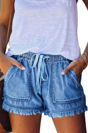 YOCUR Womens Lightweight Shorts Casual Baggy Trendy Short Pants Elastic Waist Drawstring Comfy Shorts