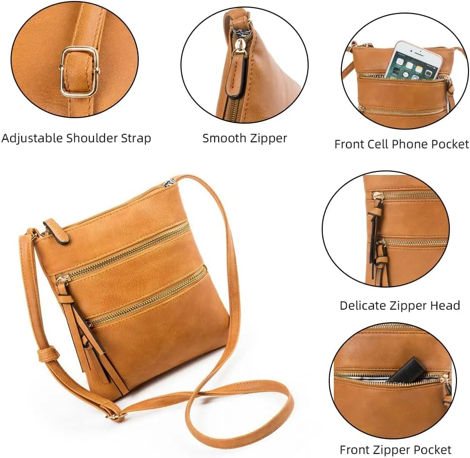 Yohora Crossbody Purse for Women Small Shoulder Bag Sling Handbag Wallet Vintage Adjustable Tote Handbag Bag Faux Leather
