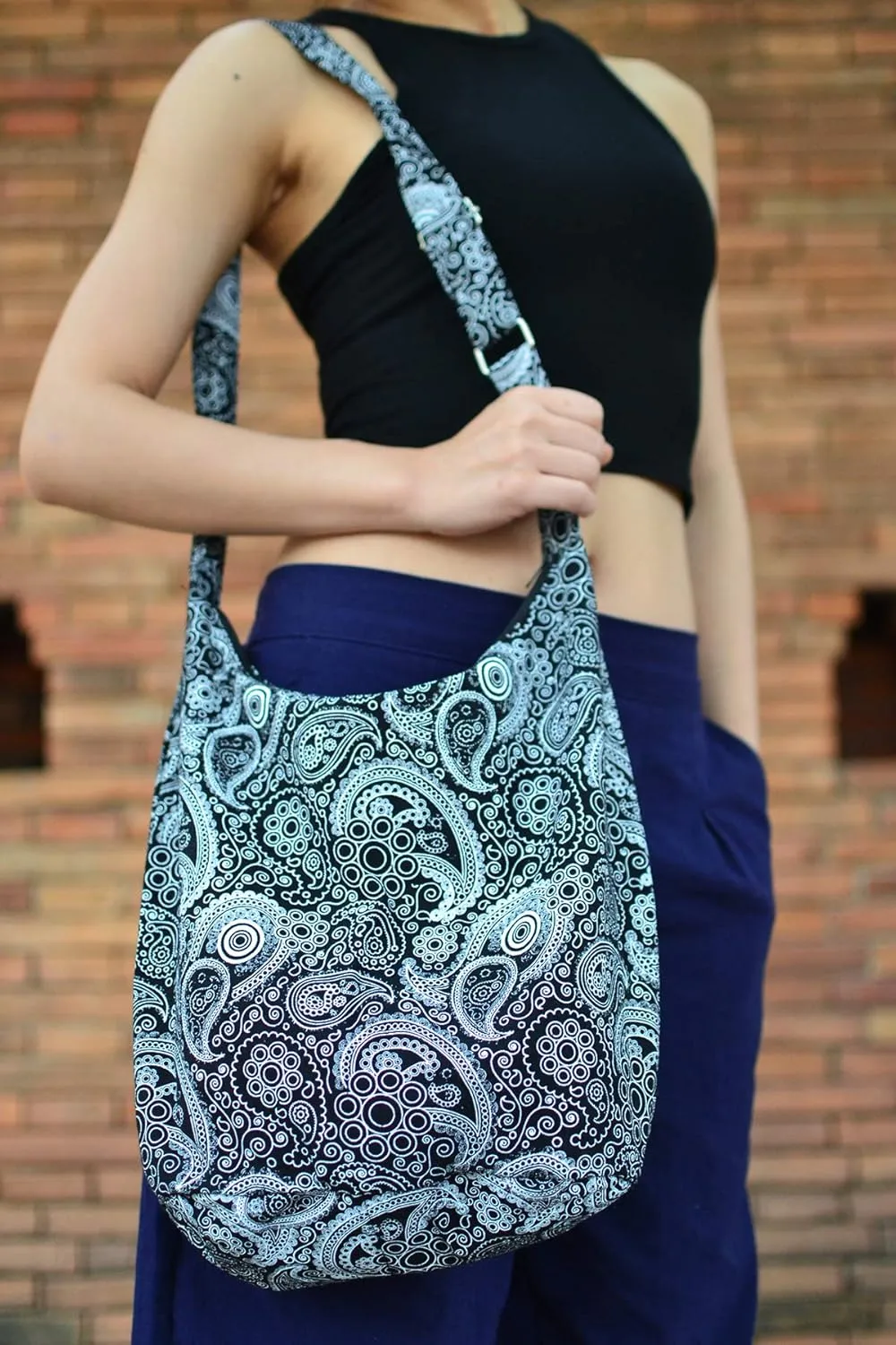 Your Cozy Hobo Sling Bags For Women Crossbody Bag Thai Top Handmade Shoulder Bag with Adjustable Strap