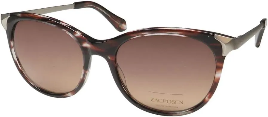 Zac Posen Johanna Cat Eye 100% Uv Protection Acetate Simple & Elegant American Fashion Designer Sunglasses [54-18-135, mauve]