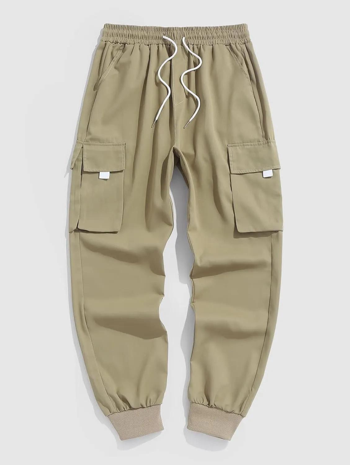 ZAFUL Men's Streetwear Cargo Pants with Flap Pockets & Drawstring Elastic Waist - Casual & Techwear Joggers