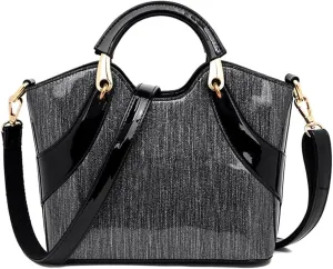 ZiMing Shiny Patent Leather Handbags for Women Top Handle Handbag Purses Satchel Stylish Medium Tote Bags Single Shoulder Bag