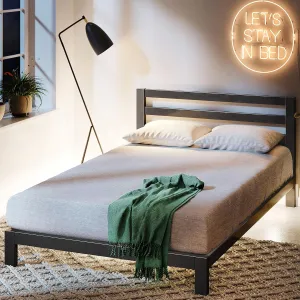 ZINUS Arnav Metal Platform Bed Frame with Headboard, Wood Slat Support, No Box Spring Needed, Easy Assembly, Queen