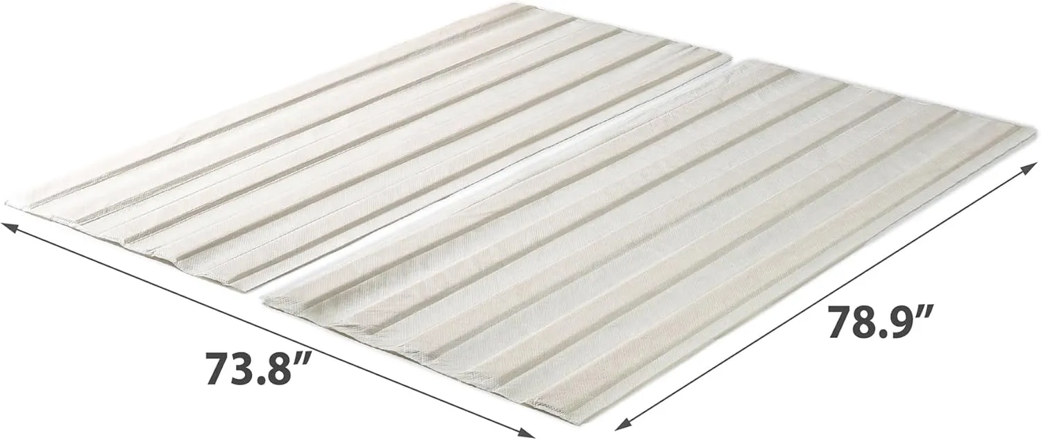 ZINUS Compack Fabric Covered Wood Slats, Bunkie Board, Box Spring Replacement, Natural, King
