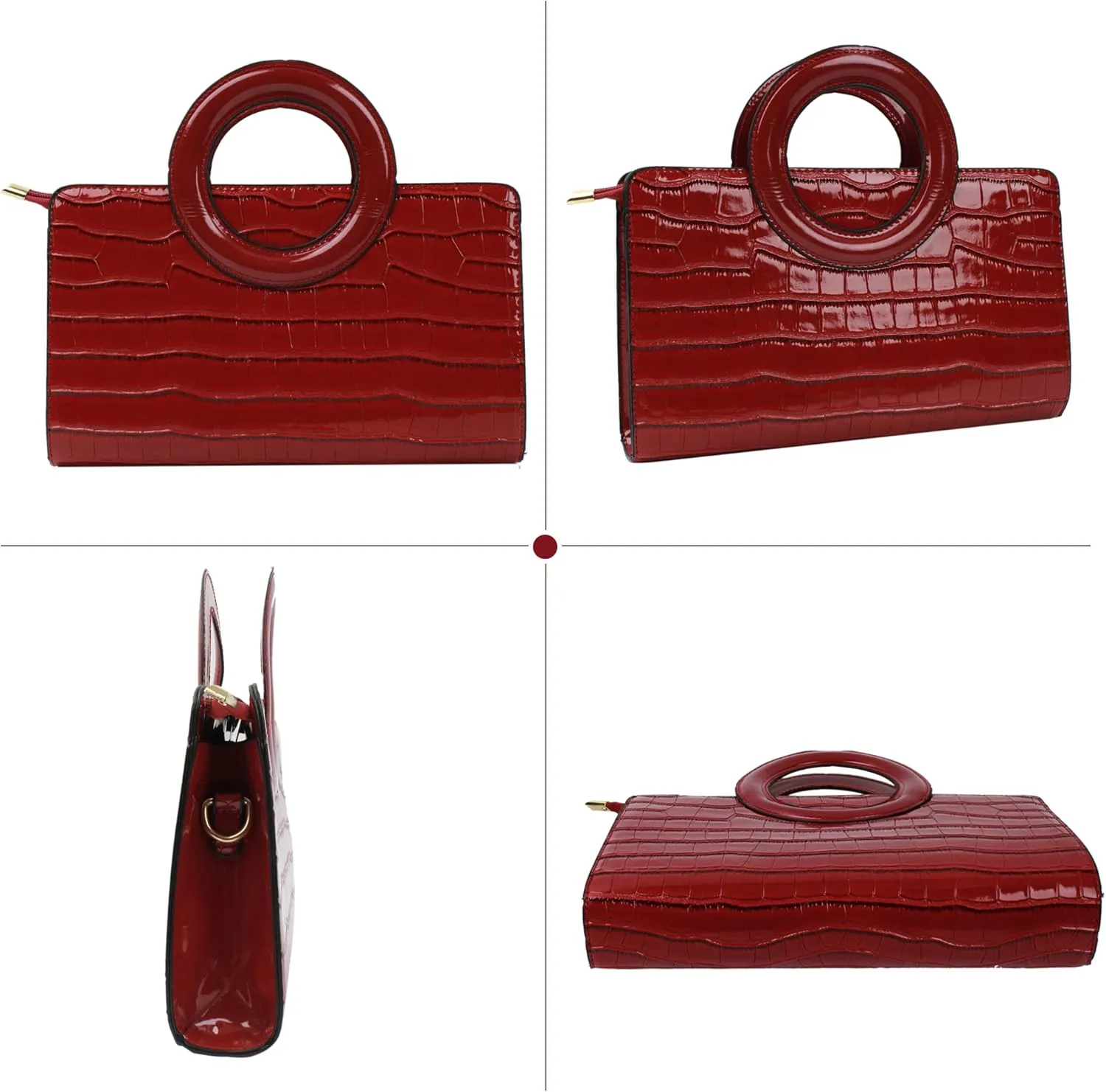 ZLMBAGUS Women Vintage Flap Tote Top Handle Satchel Handbags PU Leather Clutch Purse Shoulder Bag