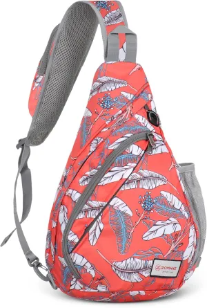 ZOMAKE Sling Bag for Women Men, Small Crossbody Sling Backpack, Mini Water Resistant Shoulder Bag