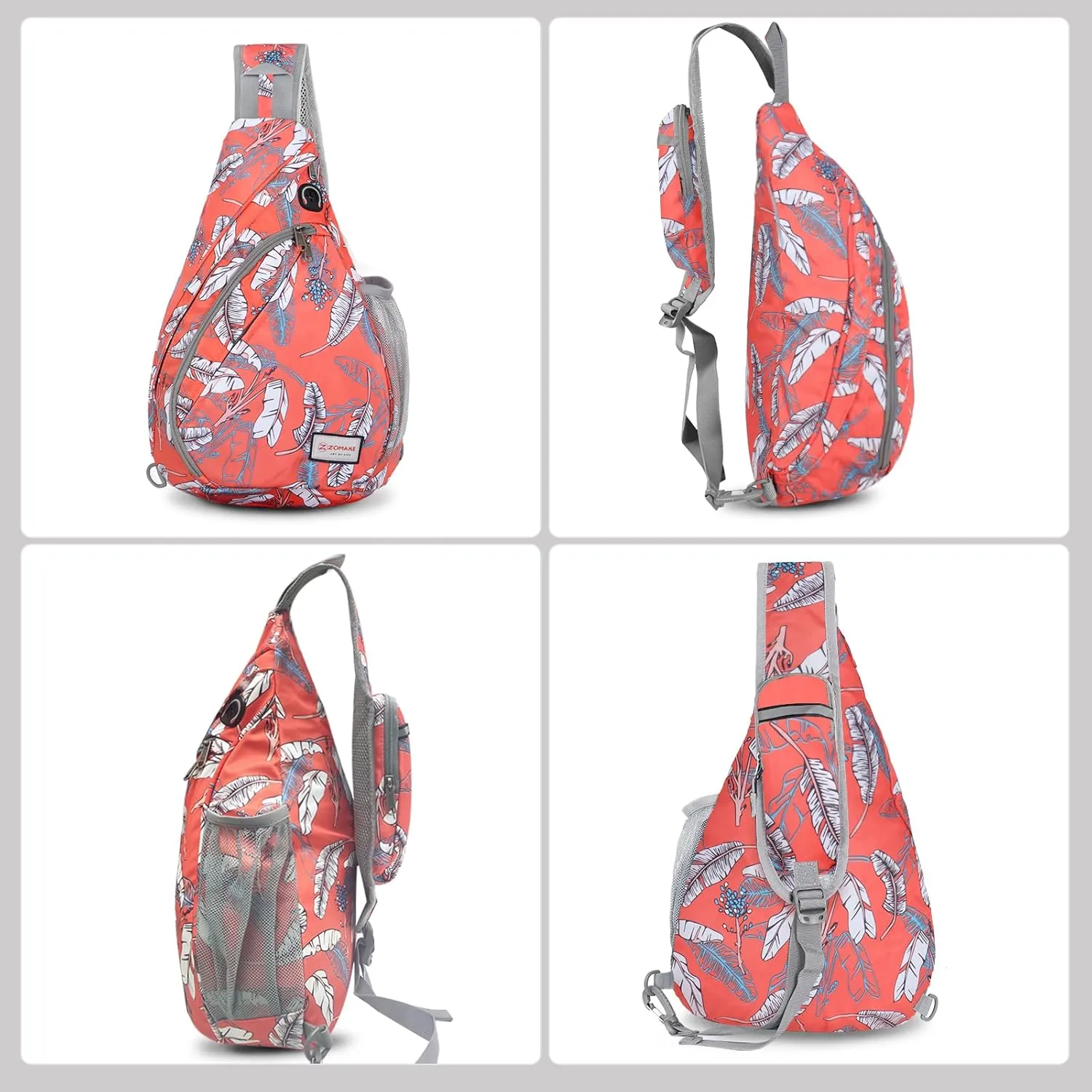 ZOMAKE Sling Bag for Women Men, Small Crossbody Sling Backpack, Mini Water Resistant Shoulder Bag