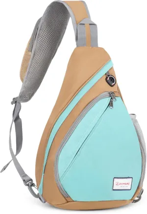 ZOMAKE Sling Bag for Women Men, Small Crossbody Sling Backpack, Mini Water Resistant Shoulder Bag