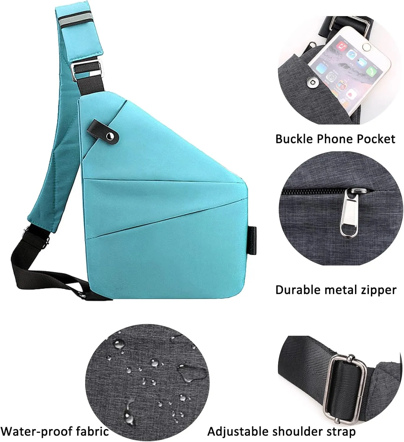 ZUEVI Anti Theft Travel Sling Bag for Women/Men - Fashion Crossbody Purse for Casual Traveling